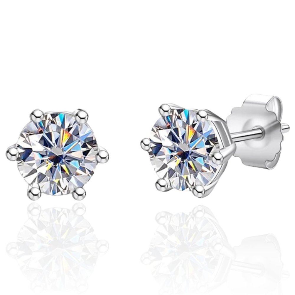 Certified 4ct. t.w. Diamond Stud Earrings 18k Gold over Italy Silver